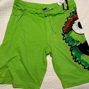 Green Oscar the Grouch Sesame Street Pajama Shorts. XL. New w Tags.